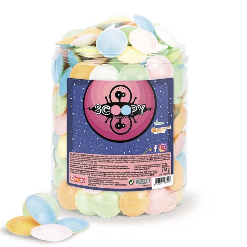 Boîte de 300 bonbons soucoupe acidulées fizzy