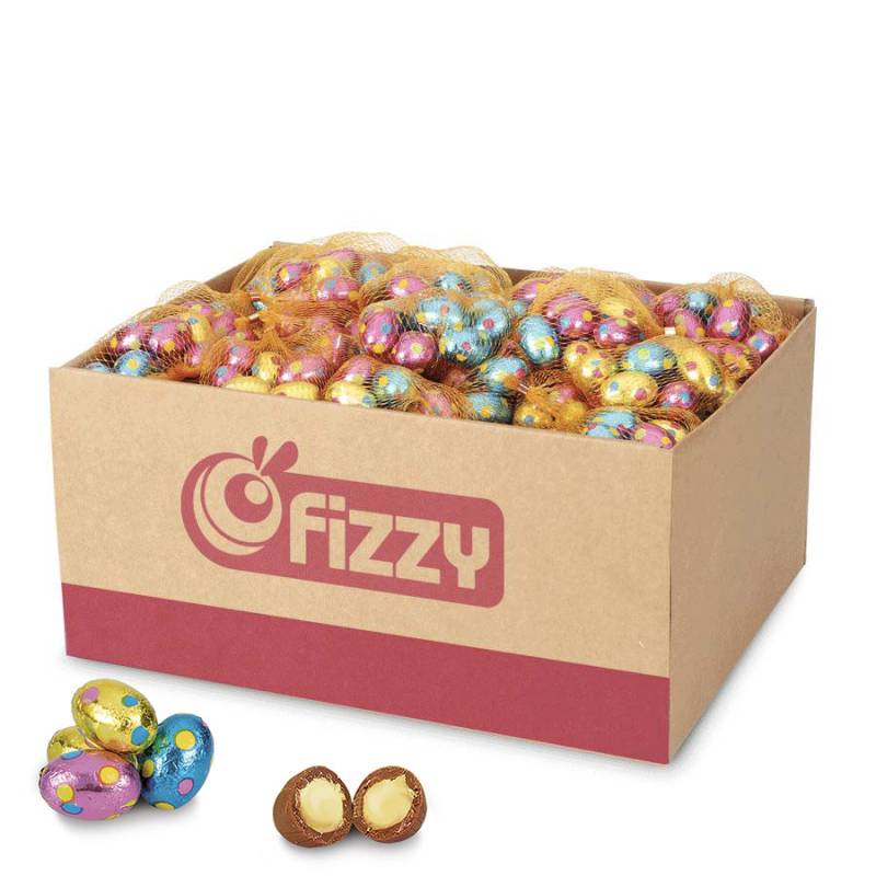 carton de Vrac de filets d'œufs en chocolat pour la chasse aux oeufs de pâques