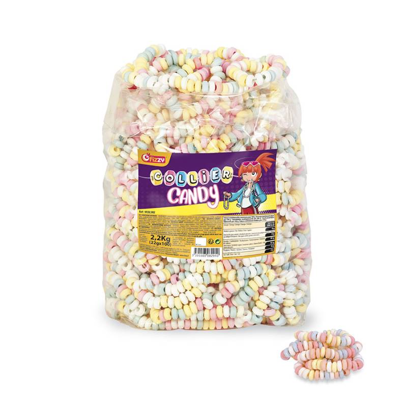 Sac de 100 colliers en bonbon dextrose