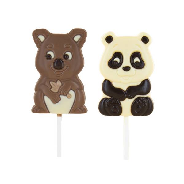 Sucettes chocolat - Panda et Koala