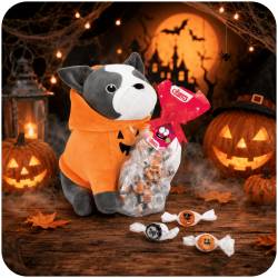 Chien d'Halloween avec bonbons