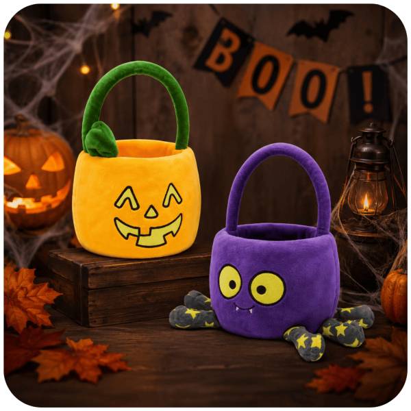 Panier Halloween Citrouille et Araignée