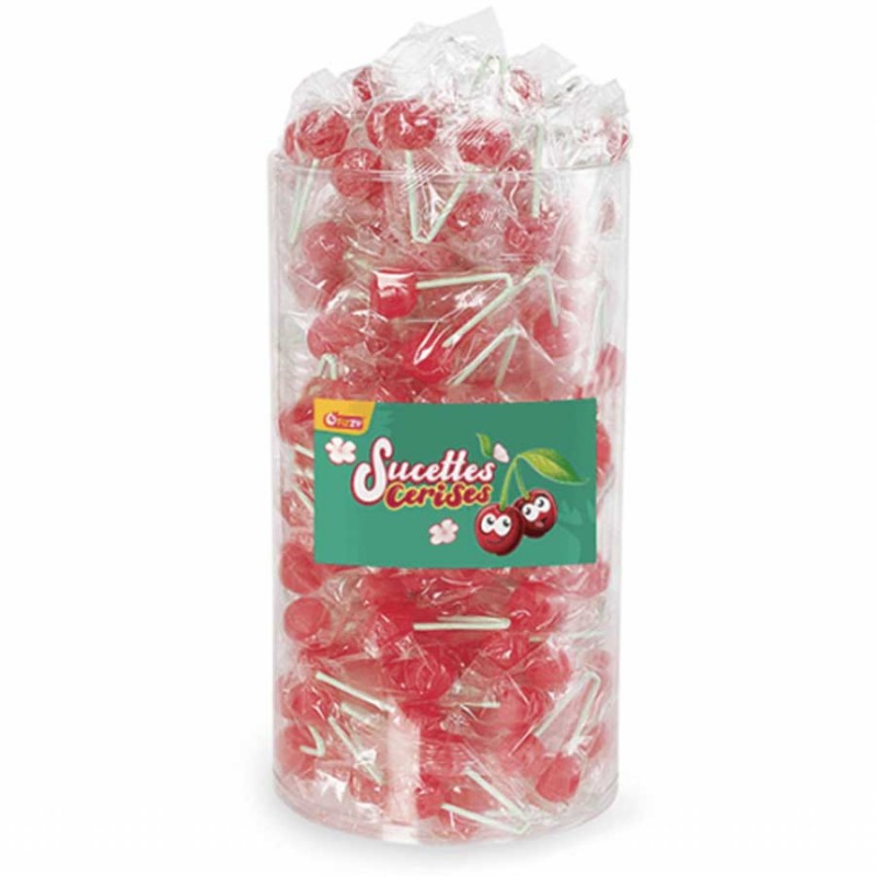 Sucettes cerise sans sucre ‑ Confiserie, bonbons en ligne ‑ CandyBulle