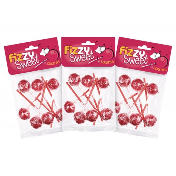 lot de 3 sachets de sucette au goût pomme d'amour de fête foraine