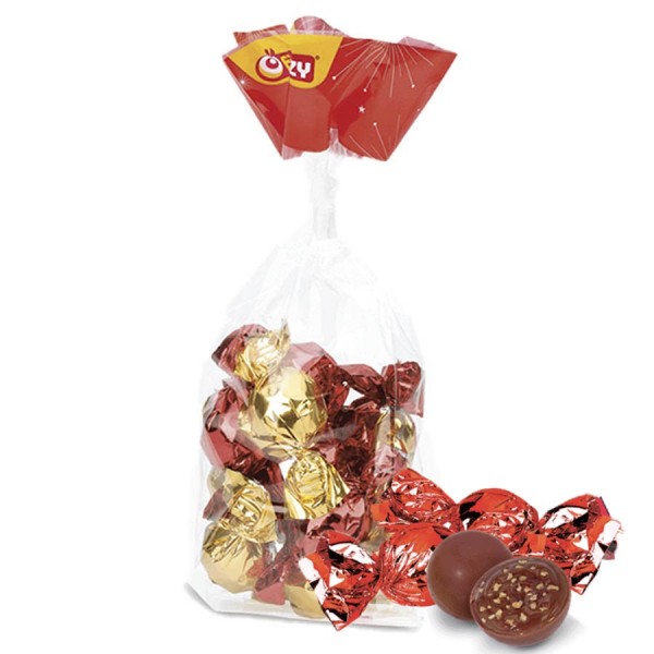 Gold and red chocolate bites