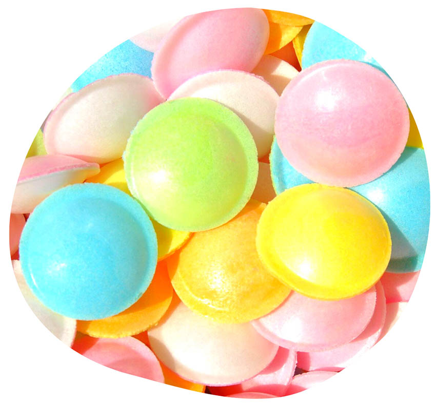 Bonbons soucoupes multicolore d'antan 
